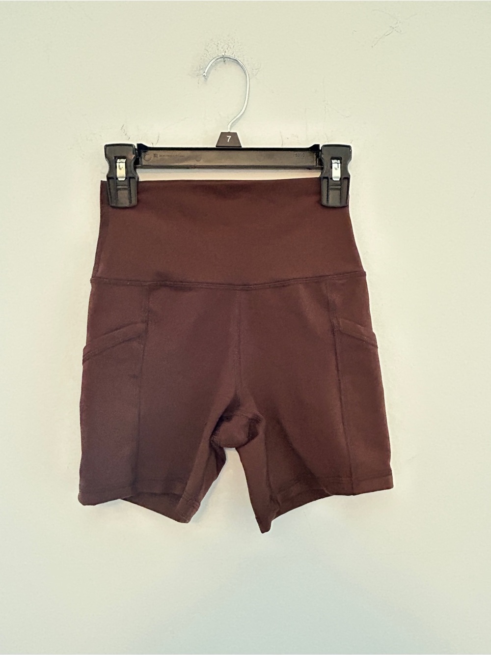aerie High-Waist Bike Shorts in Chocolate Brown